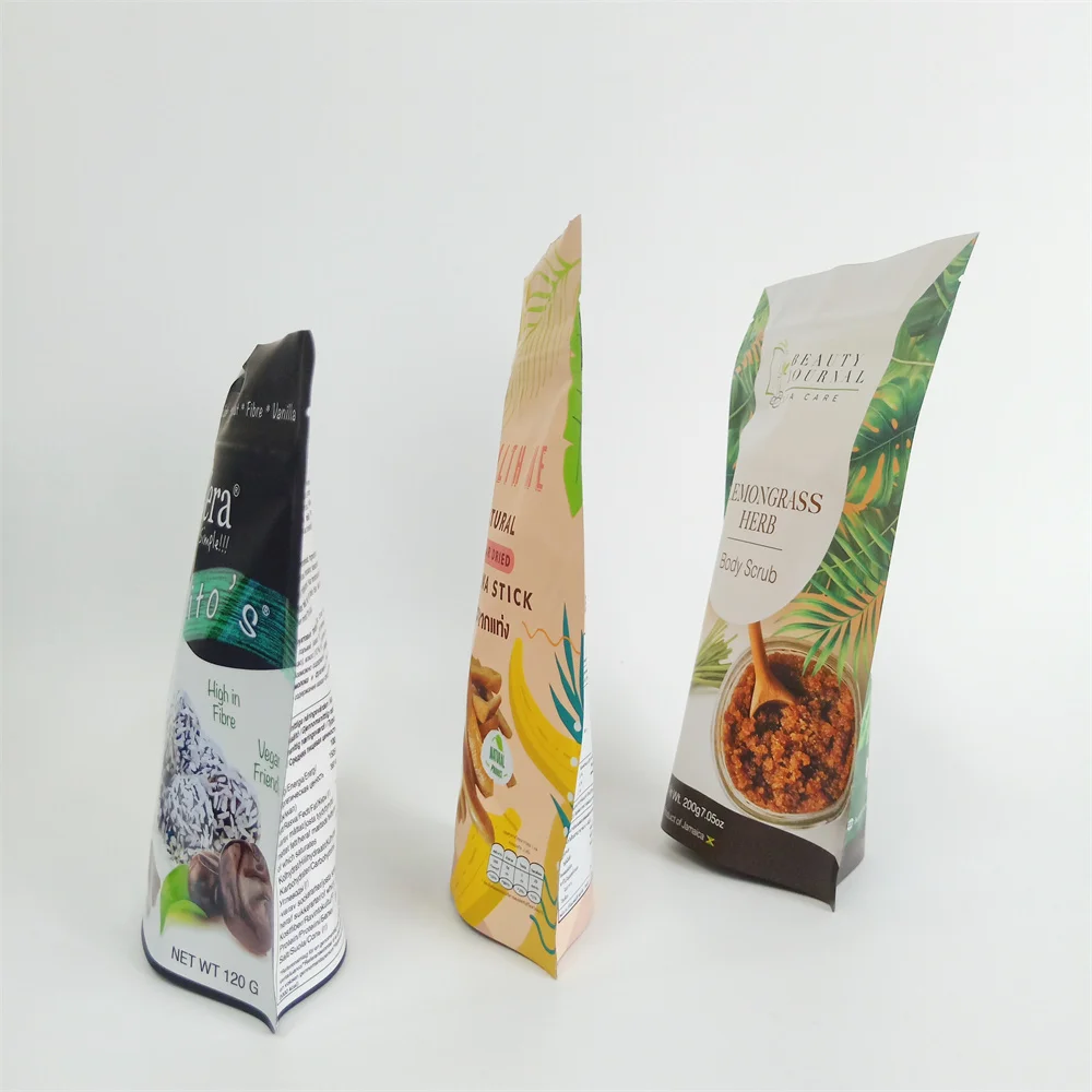 Customized glossy finish food grade plastic dried mango fruit packaging bag with window