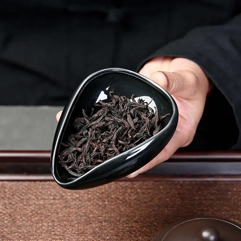 Factory Wholesale Porcelain Coffee Bean Tea Spoon Shovel Dosing Scoop Dish Ceramic Coffee Bean Measuring Cup