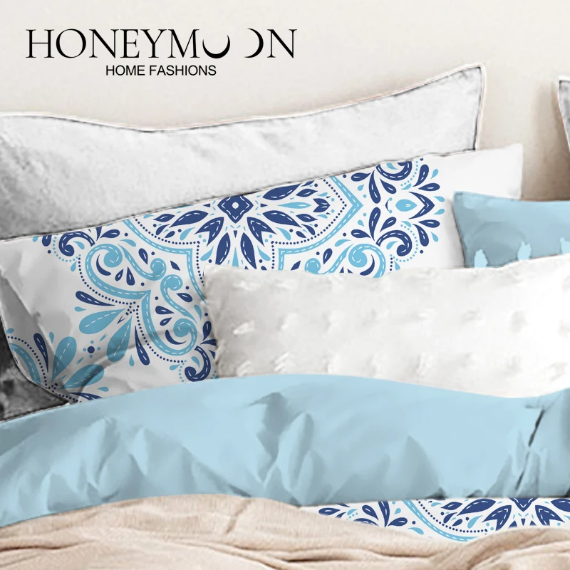 HONEYMOON hot sell 3D fashion printed bed set bedding 3pcs Modern Soft cotton comforter sets for all season
