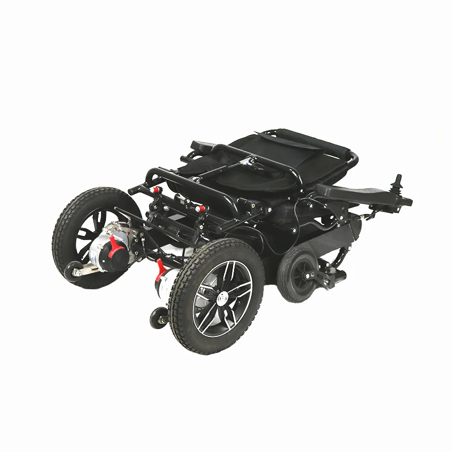 Folding electric wheelchair for the elderly people disabled wheelchair with CE power wheelchair rear wheel removable