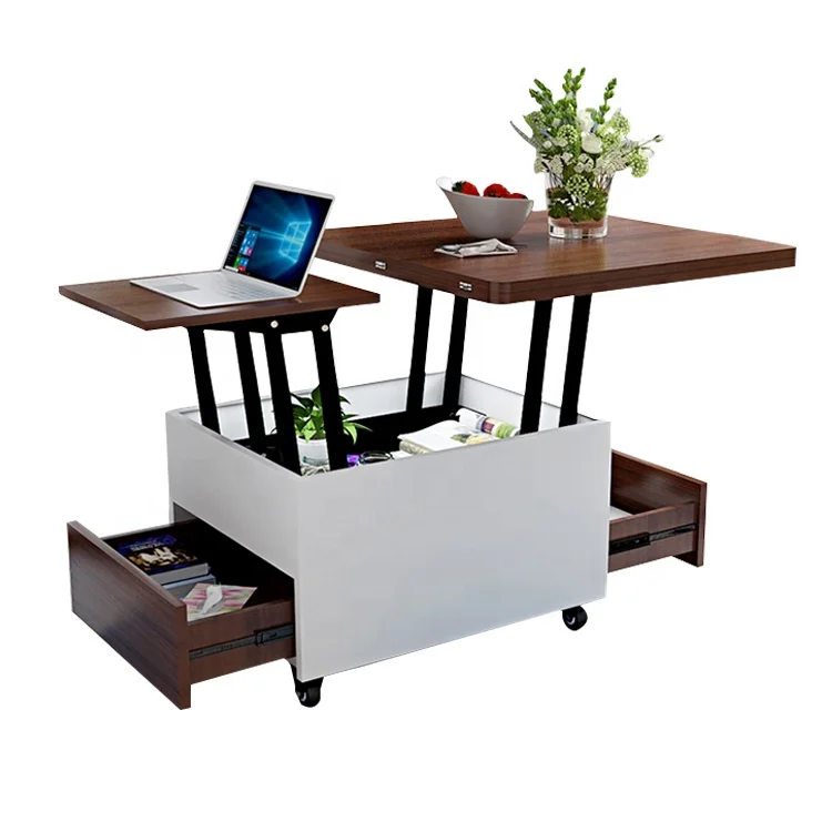 Wholesale Living Room Furniture Used closet square folding Coffee Table with wheels