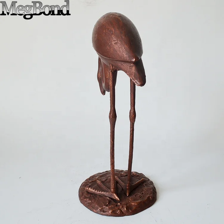 Cast iron flamingo metal sculpture large bird statues