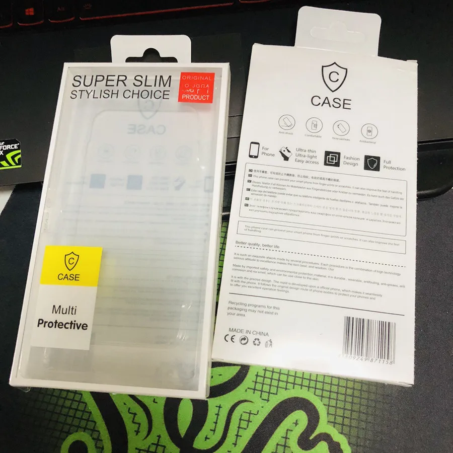 Packaging for plastic clear PET material cell phone case box mobile phone case box