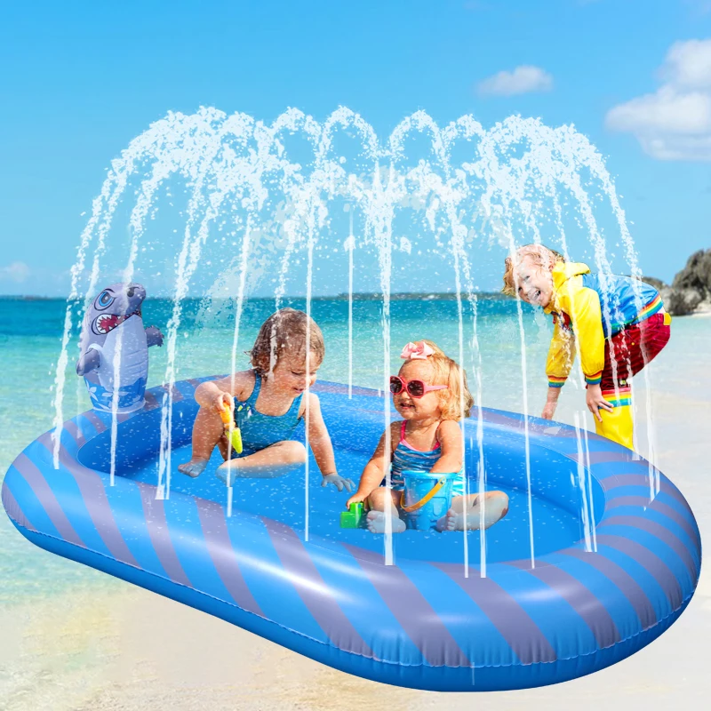 New Inflatable Dinosaur Paddling Pool Inflatable Spray Swimming Toy Dinosaur Fountain Pool