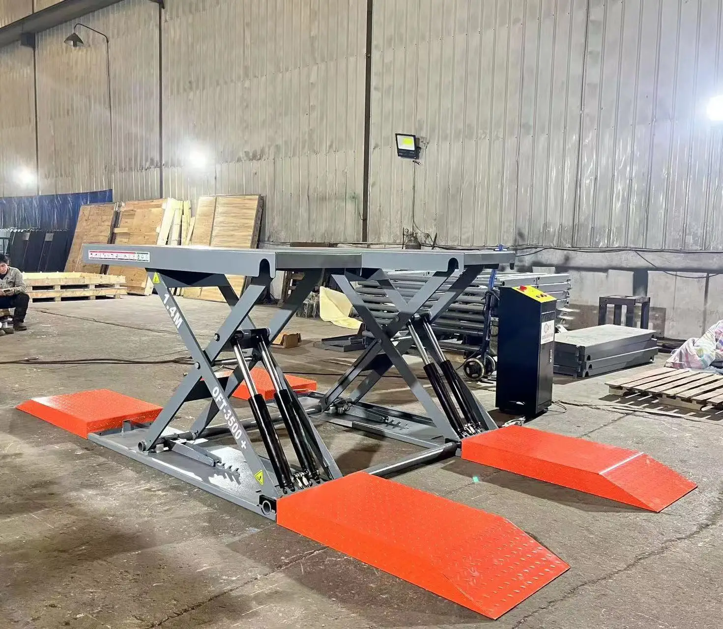 KH-MP-12 мобильный гидравлический ножничный автомобильный подъемник с грузоподъемностью 4000 кг, подвижный ножничный автомобильный подъемник