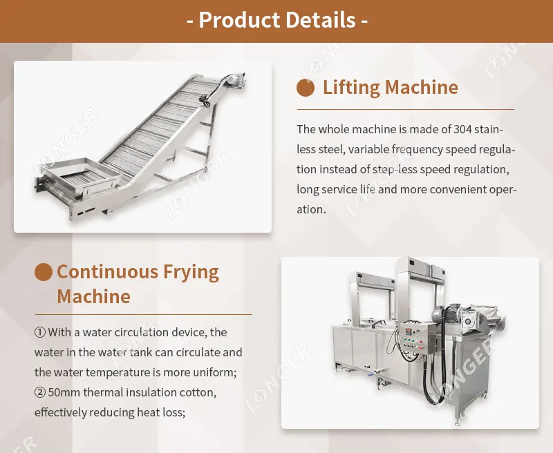 Industrial Continuous Fried Chicken Nugget Cracklings Skin Deep Fryer Line Pork Rinds Frying Machine