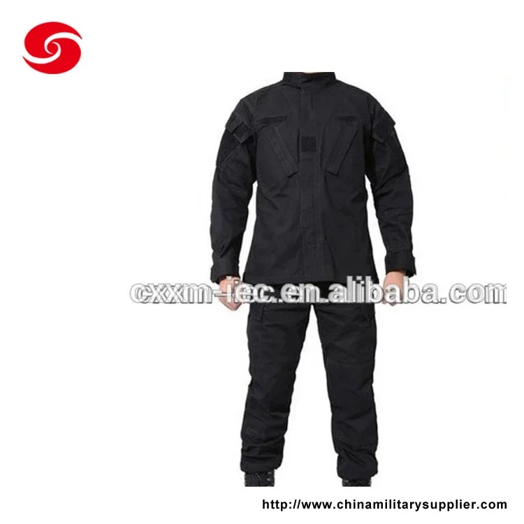 security uniform trousers China XinXing Wholesale Durable Cotton Sateen Black Security Uniform Dress