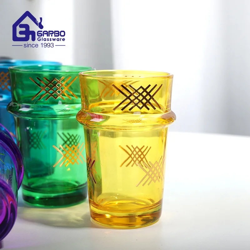 170ml arabic style color spray decal printing decorative moroccan tea cup turkish cups wholesaler supplier