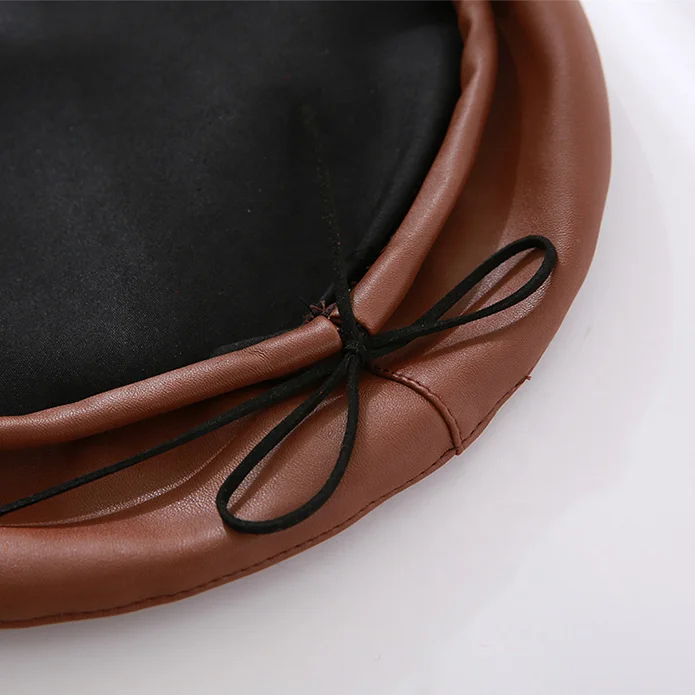 Кожаный берет, шапки для женщин, зимняя плоская кепка, женский модный осенне-зимний берет, Кепка