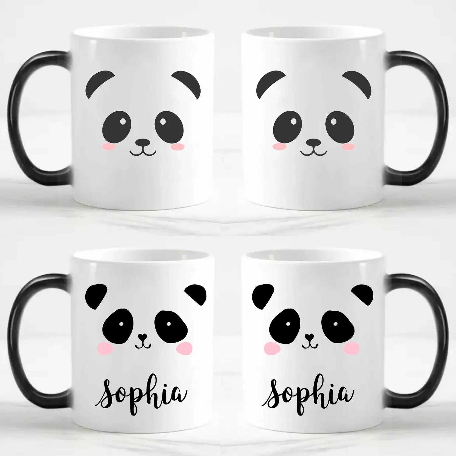 11oz Panda Color Change Mug ceramic thermal magic gradient coffee cup for gift