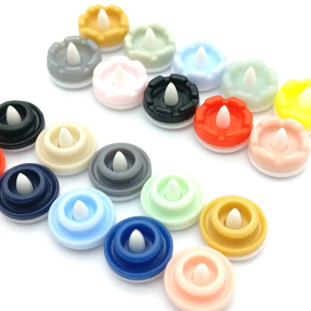 Colorful 9mm 15mm T3 T5 T8 Four Parts Plastic Snaps Press Button Clothes Snap Buttons Plastic