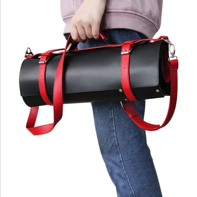 Hand-made Professional Scratch Proof Travel Large Leather Knife Roll Kitchen Knife Tool Bag