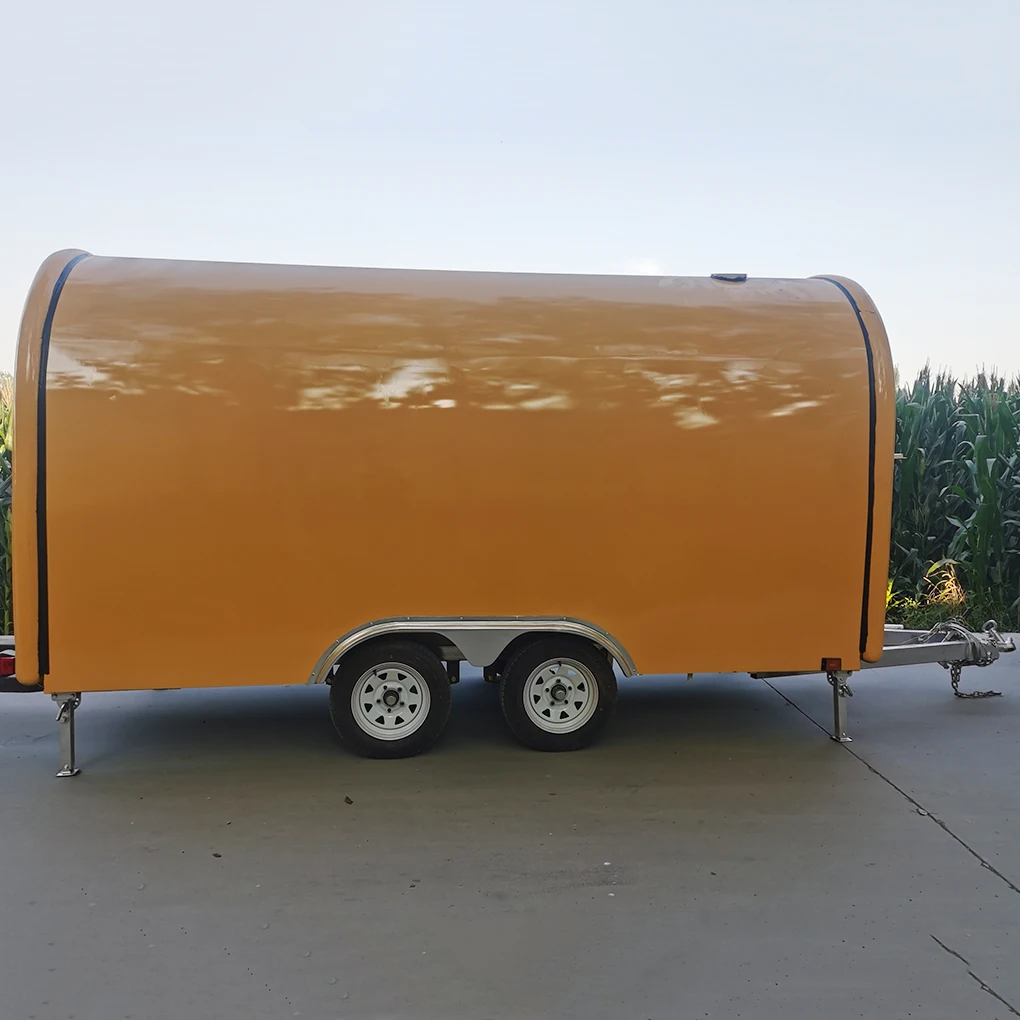 Wholesale Low Price FRP Round Food Truck Trailer Hot Dog Hot Dog Burger Trailer for BBQ Ice Cream Trailer Body