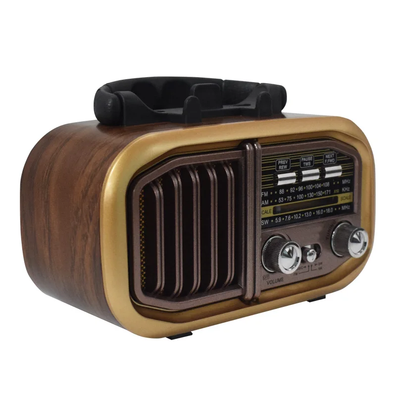 Высококачественное модное дизайнерское классическое Ретро Радио AM/FM/SW 3 полосы небольшое портативное радио с солнечной панелью USB/TF музыкальный