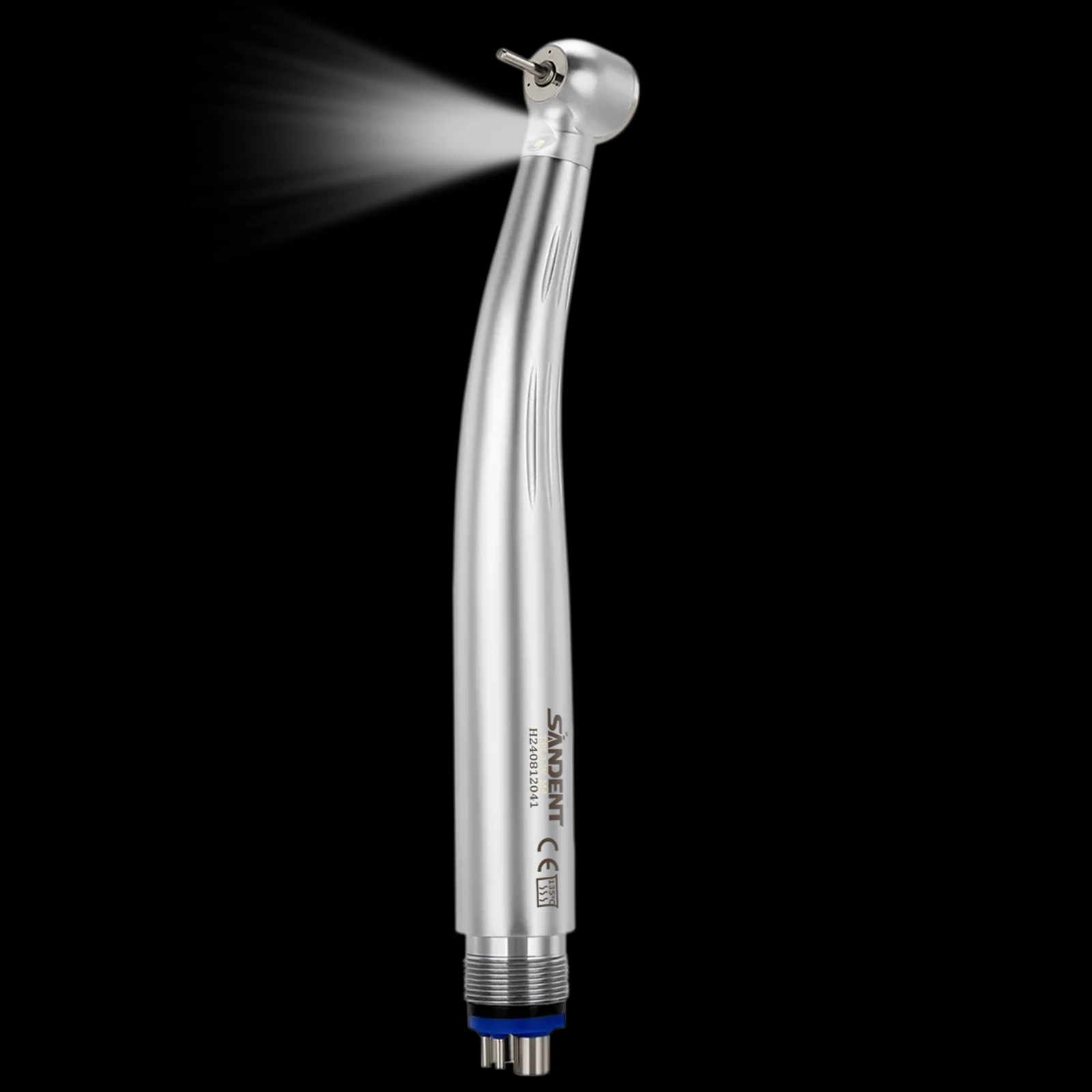 Hot Selling SANDENT Dental Fiber Optic High Speed Handpiece LED Integrate E-generator Ceramic Bearing Triple Water Spray 4 Holes