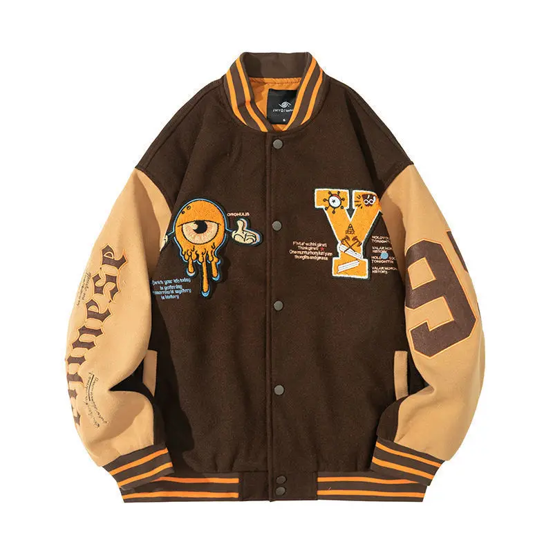 OEM  Hot Selling Hip Hop Loose Couples Jacket baseball jacket man