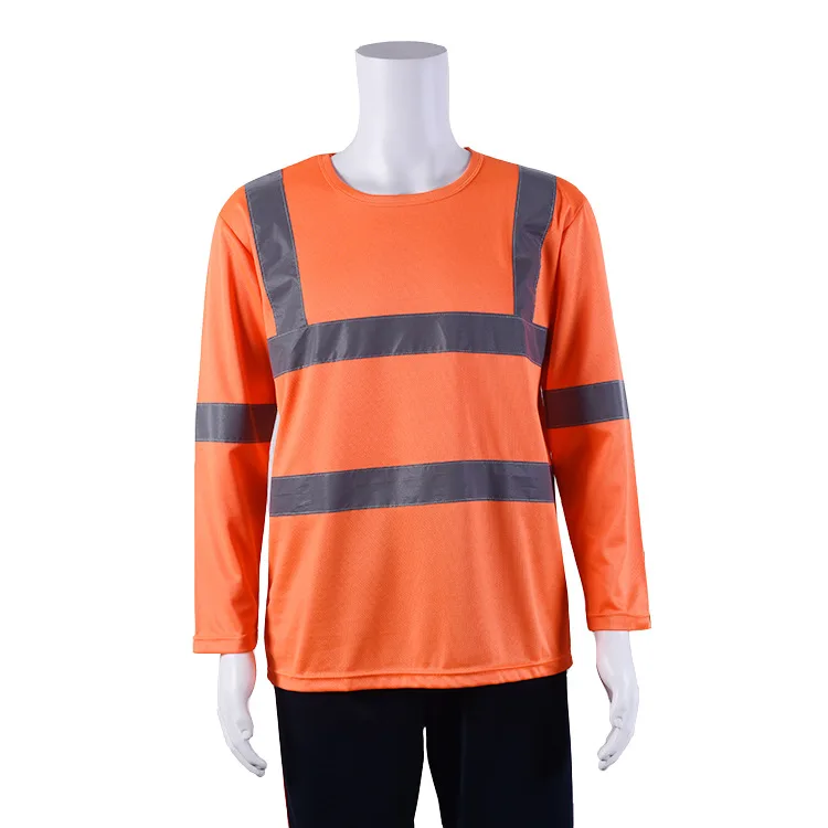 Рабочая одежда на заказ Hi-vis из 100% полиэстера униформа охранной компании светоотражающая футболка унисекс с длинным