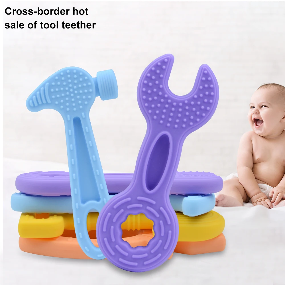 Заводская оптовая продажа, изготовленный на заказ, без Bpa силиконовый детский молярный Прорезыватель для зубов, набор детских игрушек