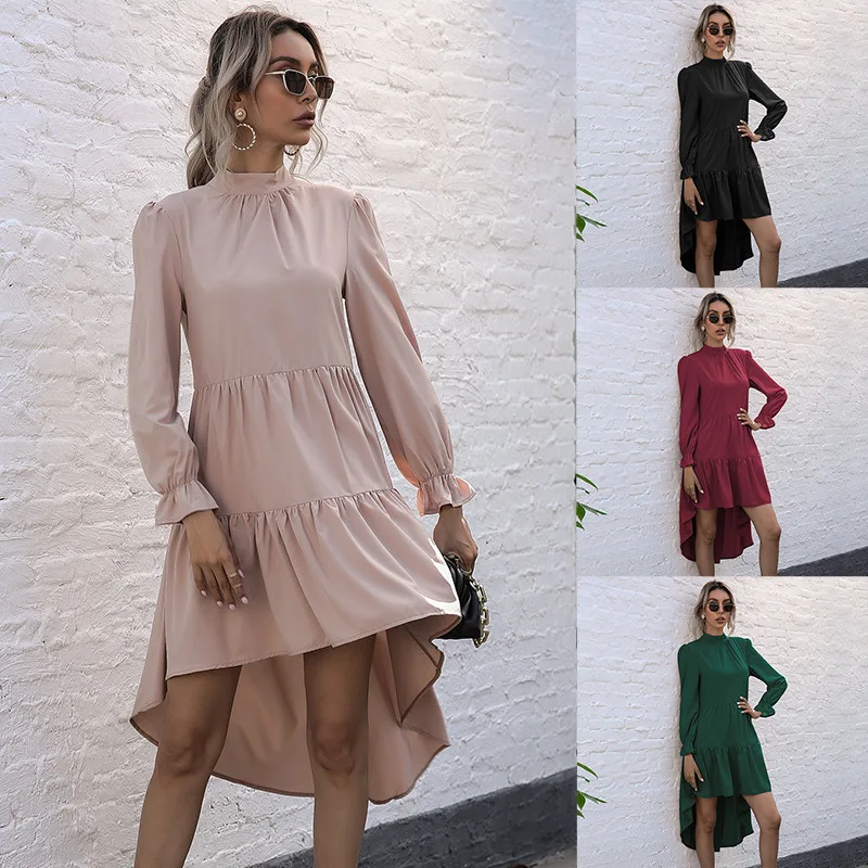 New arrival evening dresses women clothing long sleeve solid party cocktail dresses