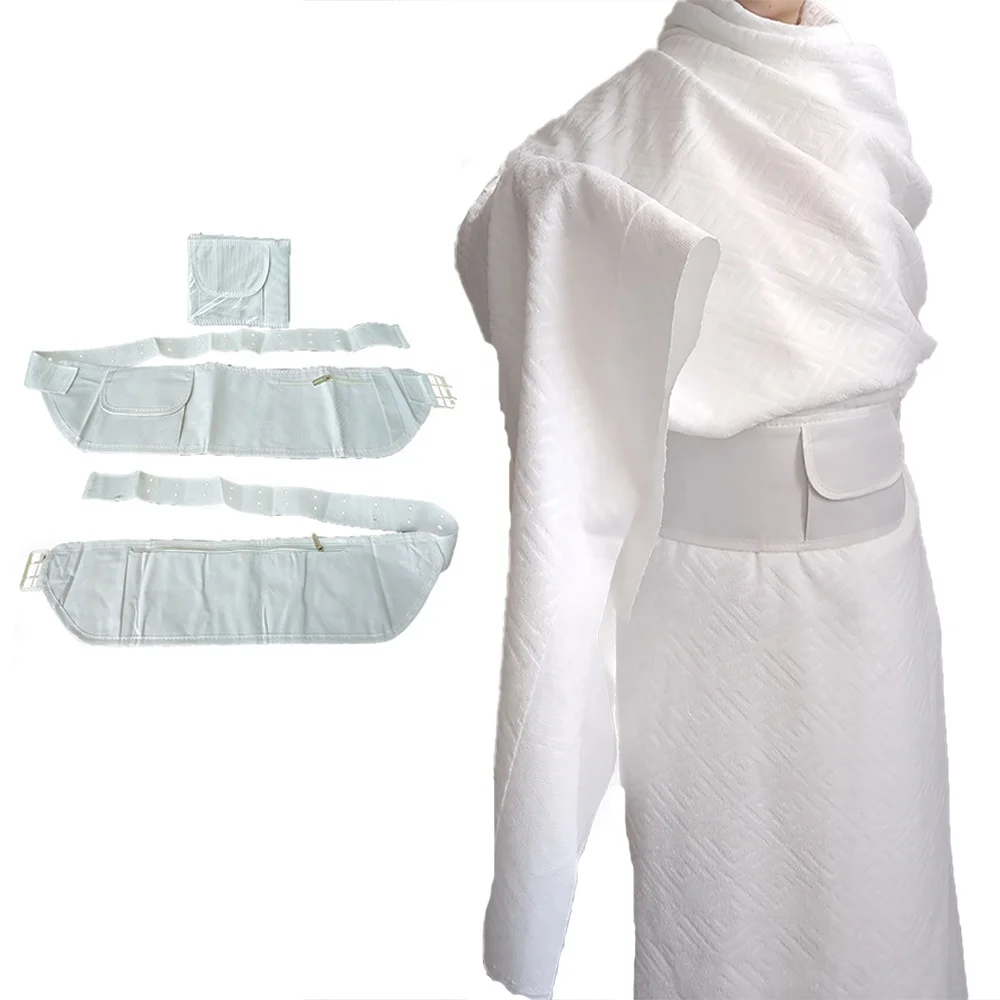 Popular Muslim Ihram Hajj Umrah White Money Belt, Waist Bag Oxford fabric adjustable