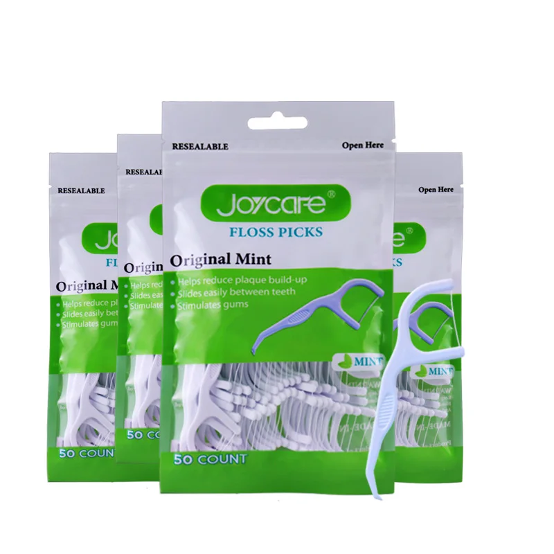 UHMWPE Mint Flavor Teeth Flosser Tooth Floss Pick Dental Flosser With Toothpick
