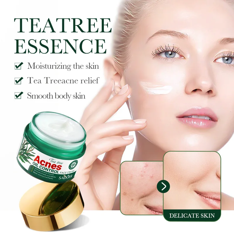 SADOER Oil-control Acne Mark Fade Herbal Natural Tea Tree Cream Anti-acne Smoothing Pimple Repairing Facial Cream