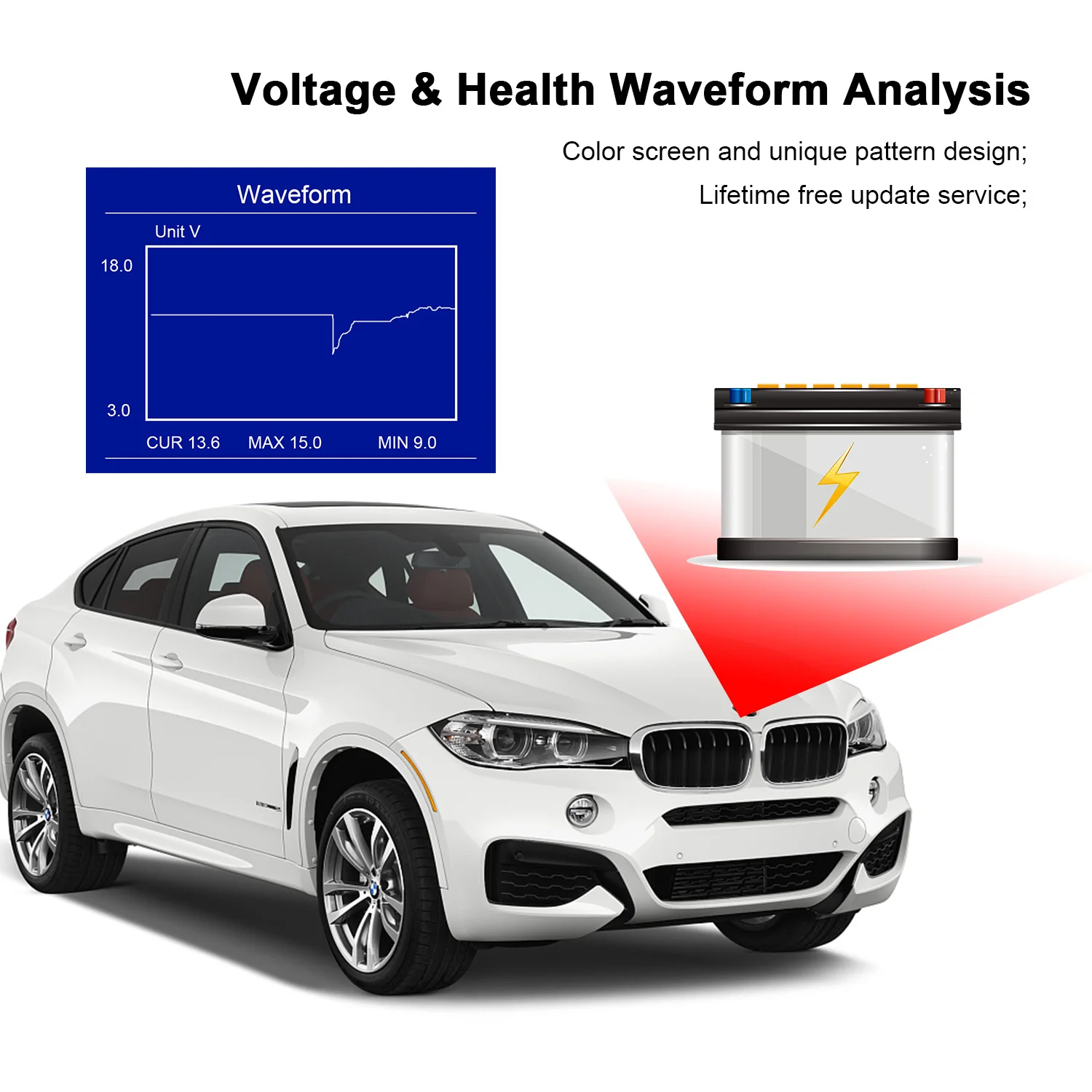 KONNWEI Factory KW720 6V 12V 24V Digital Battery Tester CCA SOH Analyzer with Printer for workshops