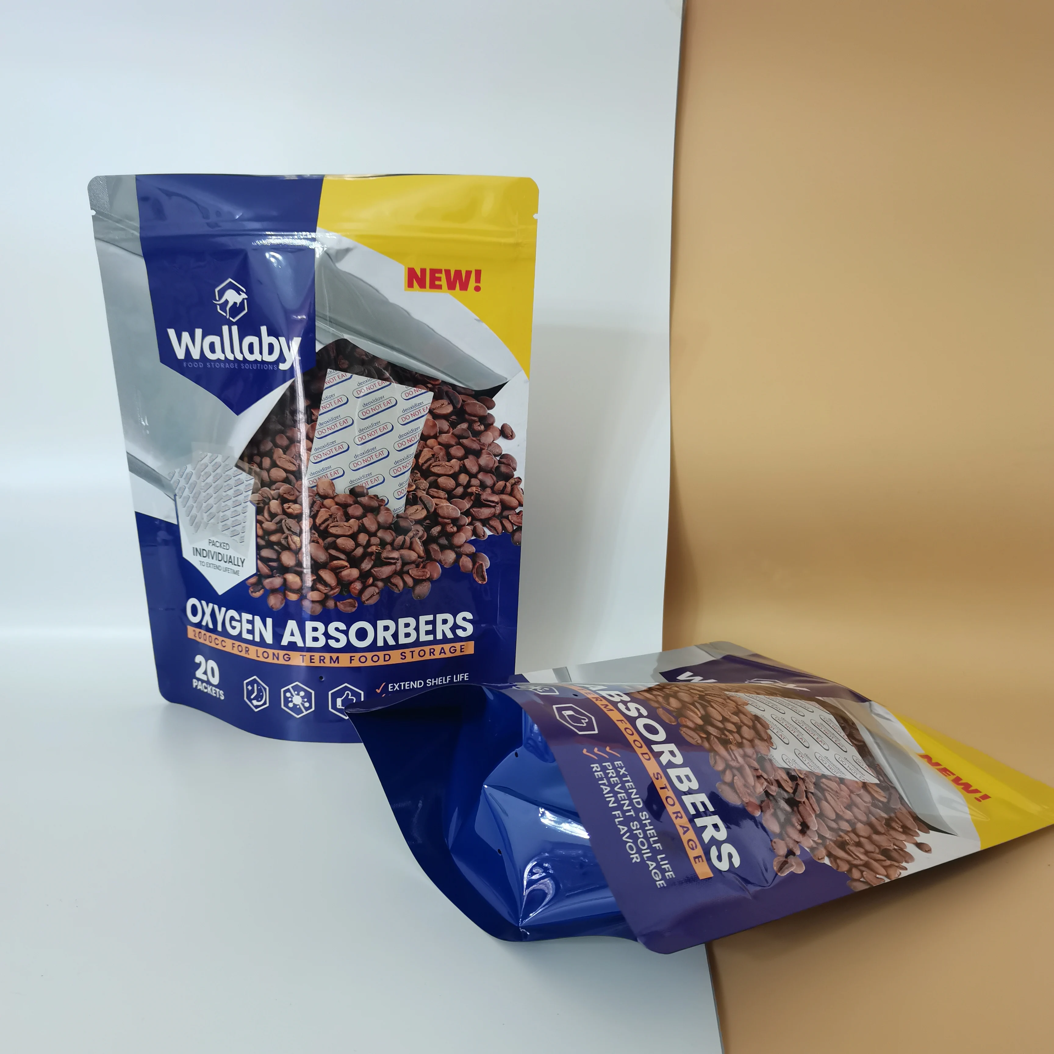 Wholesale custom logo plastic oxygen absorbers mylar packaging bag