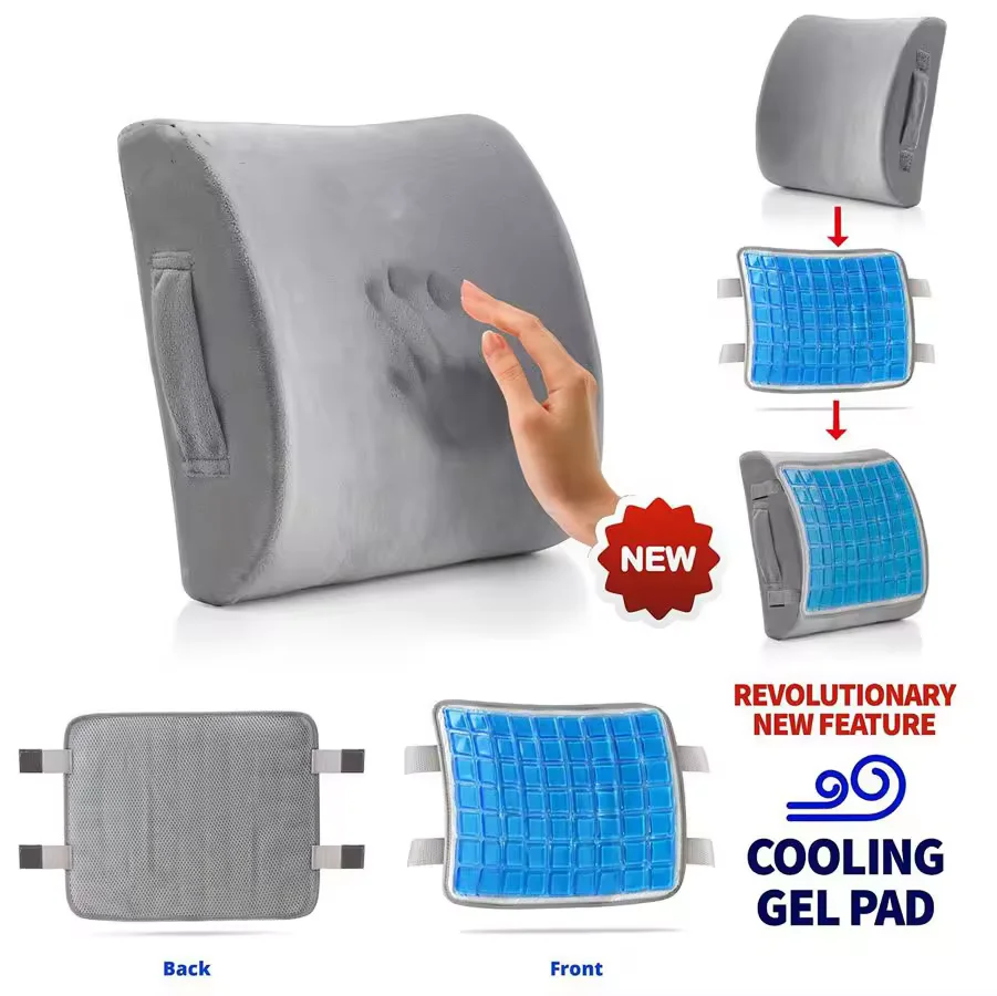 Silicone Backrest Gel Cushion Luxury Lumbar Cooling Gel Foam Cushion Gel Lumbar Support Cushion