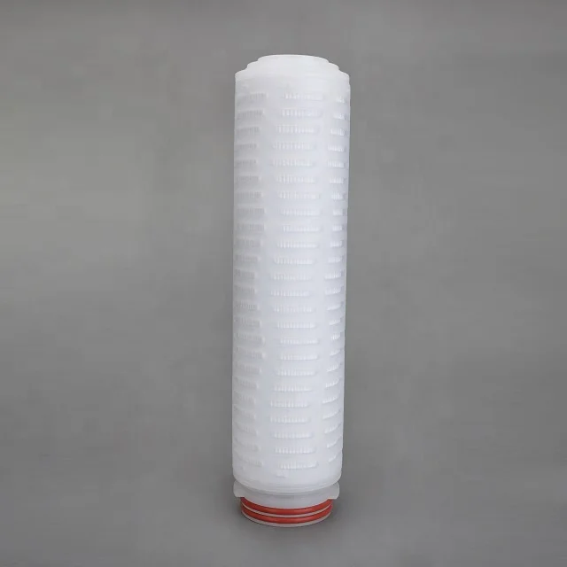 10' 0.1um Glass Fiber GF Membrane Pleated Filter Cartridge for Prefiltration of Fine Chemicals, Reagents, Inks and Paints