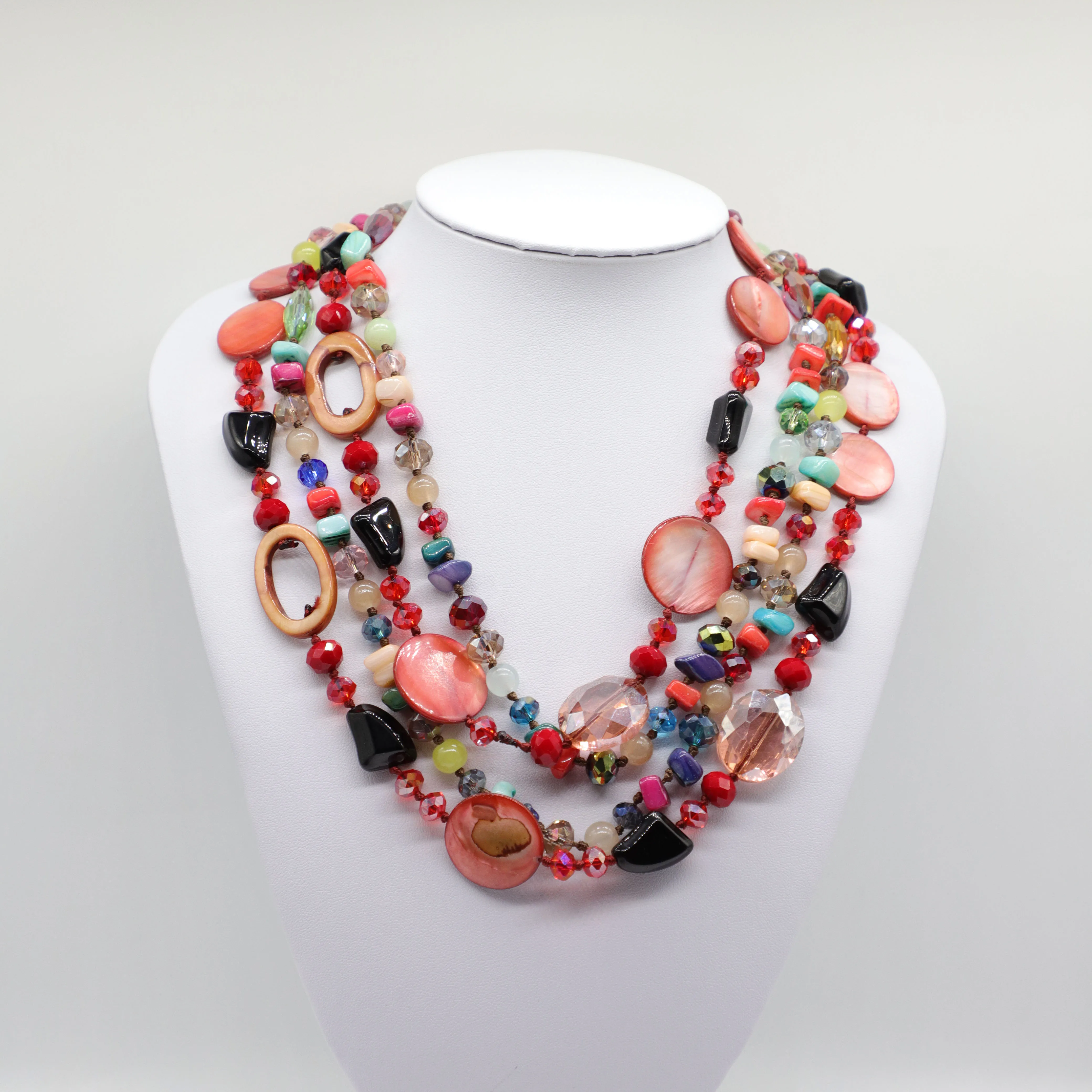 
fashion multi layer long necklace natural sea shell necklaces jewelry 