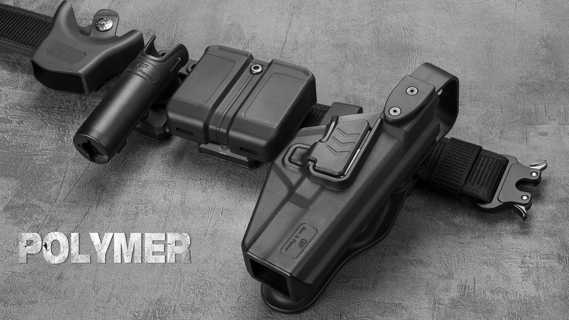 Gun&Flower Polymer Universal Holster with Level II Index Release Gun HOlster