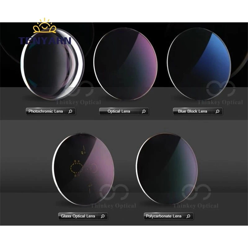 Tenyarn Wholesale Eyeglass Lens Optical CR39 1.49 1.56 1.61 1.67 1.74 UC/HC/HMC/SHMC Single Vision Ophthalmic Lenses