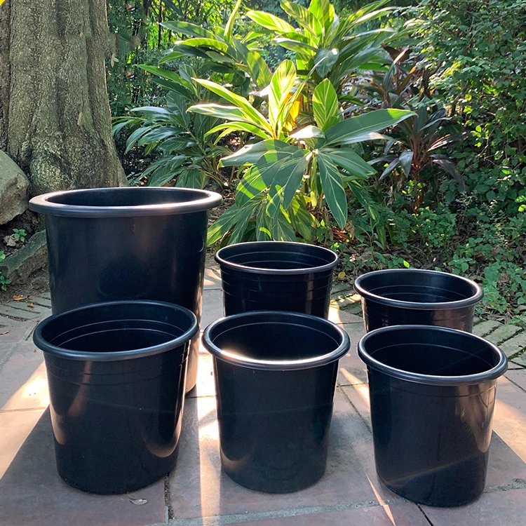 Европейская пластиковая черная Большая Садовая ваза цветок