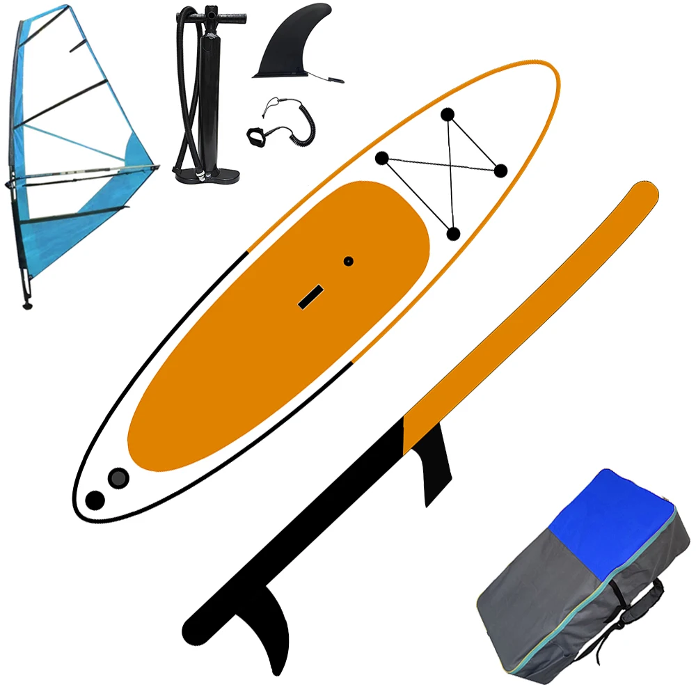 BSCI / EN Wholesale China manufacturer PLUS TECH inflatable stand up paddle board windsurf board with sail isup