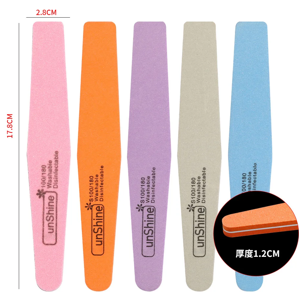 Free sample 100/180 grit color sponge double-sided nail file washable nail file buffer polisher nail tool