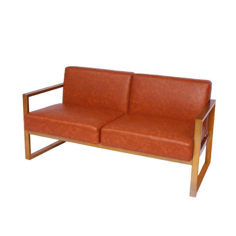 Waiting Room Simple Design Office Sofa Lounge Retro Style Modern Brown Leather Sofas
