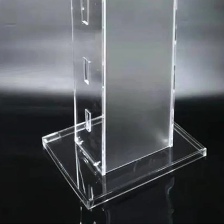 
Custom transparent acrylic lectern podium floor-standing church podium with LED lights 