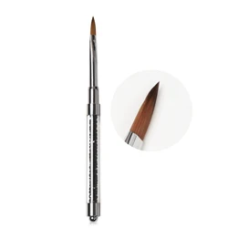 KADS Hot Sell Custom Logo Rhinestones Kolinsky Acrylic Marble Brushes Flower Painting UV GEL Nail Art Brush Set Manicure Tool