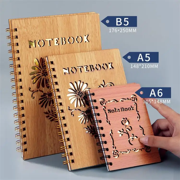 Multipurpose Recipe Binder Restaurant Bar Personalized Gift Customized Laser Engraved Wooden Blank Recipe Book Wooden Notebook