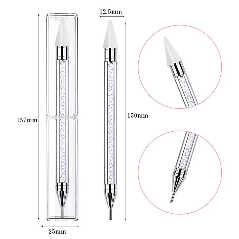 Nail Point Pens For Salons Professional Manicure Pedicure Tools Wholesale Colorful DIY 5D Painting Nail Art Rhinestone Pen
