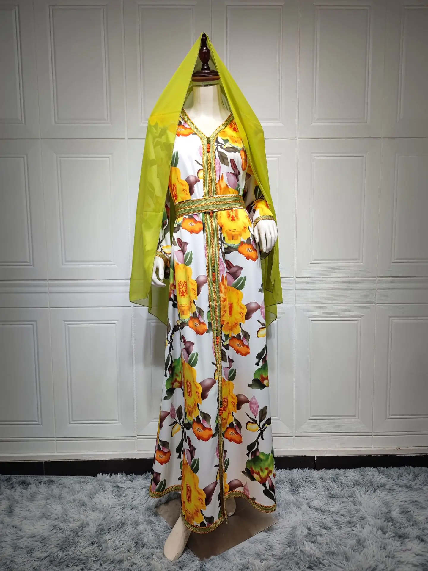 Islamic clothing Arabic women Turkey Dubai beautiful long print dress robe for Muslim wear Traditional Muslim Clothing&Accessori