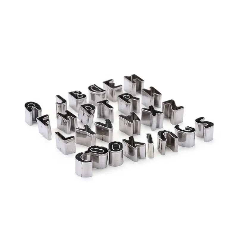26pcs Custom stainless steel mini letters cookie cutter