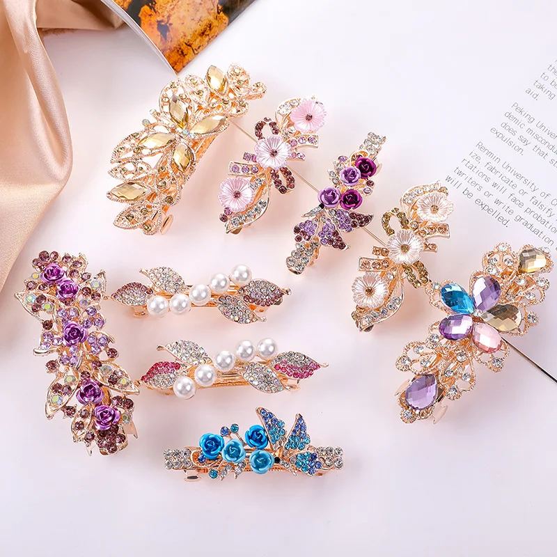 Fashion Woman Hair Accessories Hair Clip Rhinestone Hairgrip Barrette Girls Headwear