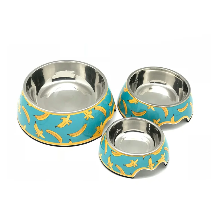 Customized Three Size Stainless Steel Dog Melamine Dog Bowl custom pet bowl