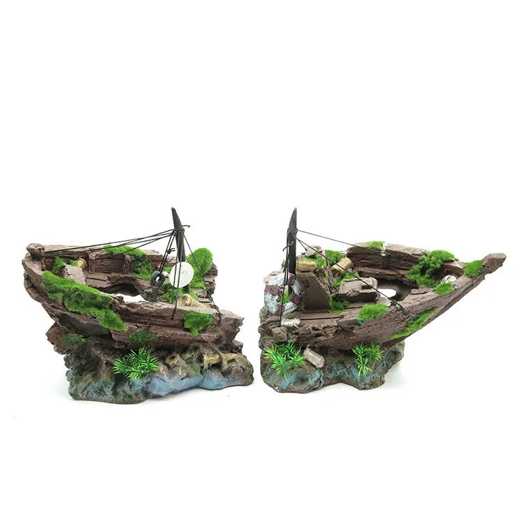 Aquarium Ornament Ship Sunk Boat Fish Wreck Tank Sailing Aquarium decoration Shipwreck
