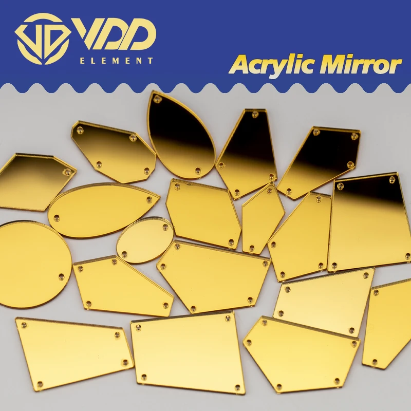 VDD 30/60/200Pcs Mix Size Acrylic Mirror Sewing Rhinestones Sew On DIY Crafts FlatBack Sewn Stones For Garment Dress Decorations