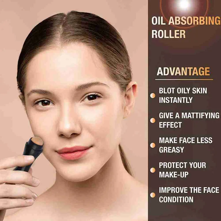 Wholesale Attractive Portable Face Oil Control Absorbing Blotting Volcanic Roller Small Oil Absorbing Roller