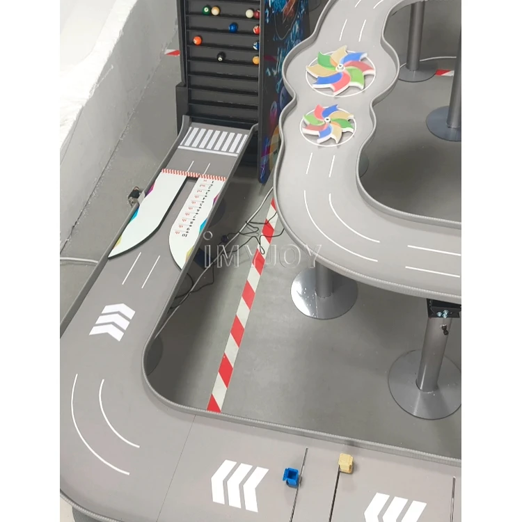 Diy creative custom f1 car simulation track marble pinball billiard rally physics gravity rolling bead battle race marble track