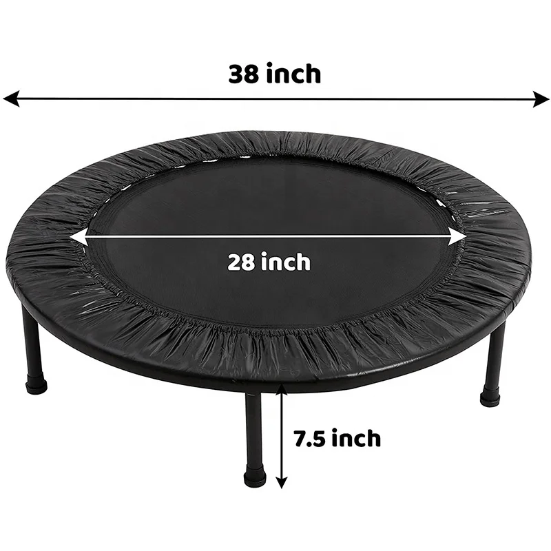 Gym Equipment Indoor Heavy Duty Mini Fitness Trampoline, 39in/44in | 36 Premium Elastic Cord Bungees with 7 Firmness Settings